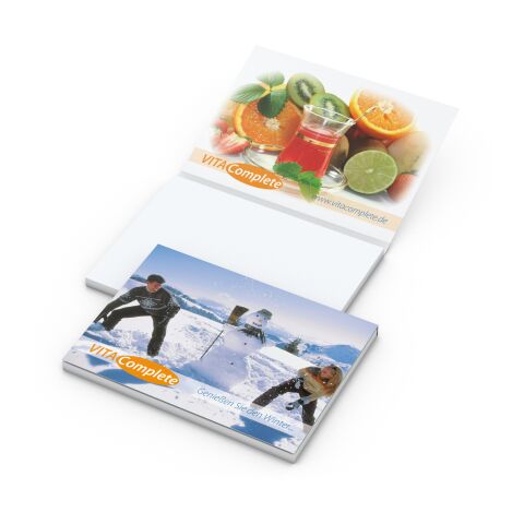 Haftnotizblock Cover Karton Format mittel Karton-Umschlag 100 × 72 mm | Nicht verfügbar | ohne Werbeanbringung | ohne Werbeanbringung | 100 × 72&nbsp;mm / weiß | glänzend