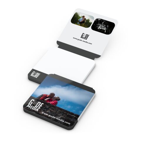 Werbeartikel Haftnotizblock Cover Karton Round Ecken abgerundet Karton-Umschlag – 66 × 66 mm – mit Logo bedruckt