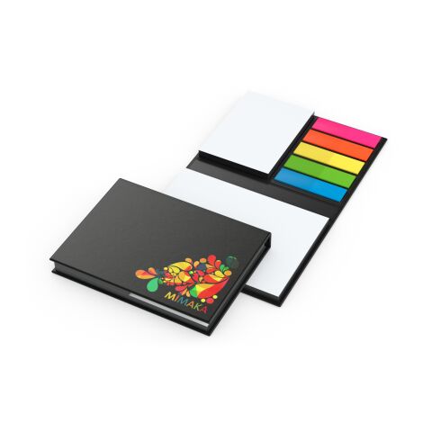 Werbeartikel Haftnotiz-Set London Innenteil schwarz 50/50 Haftzettel Farbschnitt – schwarz – 105 × 78 mm – mit Logo bedruckt