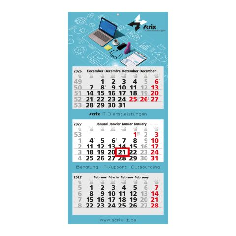 3-Monatskalender Mehrblock Maxi Light 3 mehrsprachig Hellgrau | 330 × 700 mm | ohne Werbeanbringung | Nicht verfügbar | Nicht verfügbar | Nicht verfügbar | Benelux (NL/F/D/GB)