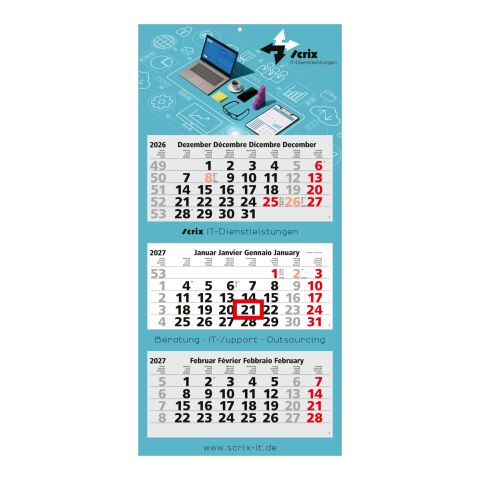 3-Monatskalender Mehrblock Maxi Light 3 mehrsprachig Hellgrau | 330 × 700 mm | ohne Werbeanbringung | Nicht verfügbar | Nicht verfügbar | Nicht verfügbar | Schweiz (D/F/I/GB)