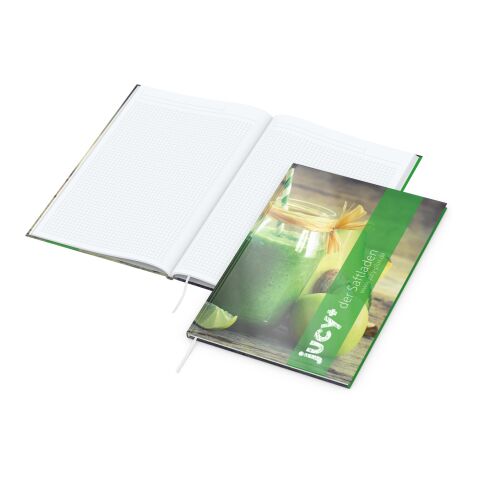 Kundengeschenk Notizbuch Memo-Book – weiß – mit Logo bedruckt DIN A4 für den Büroalltag