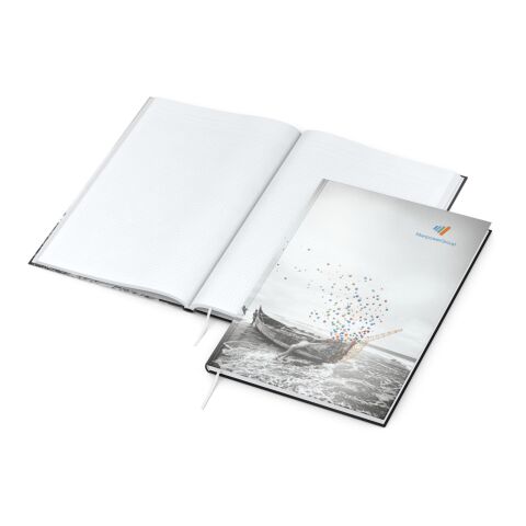 Werbeartikel Notizbuch Note-Book Ecken spitz Hardcover individuell bedruckt – DIN A4 – mit Logo bedruckt