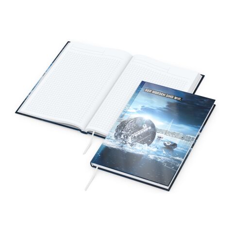 Werbeartikel Notizbuch Note-Book Ecken spitz Hardcover individuell bedruckt – DIN A5 – mit Logo bedruckt