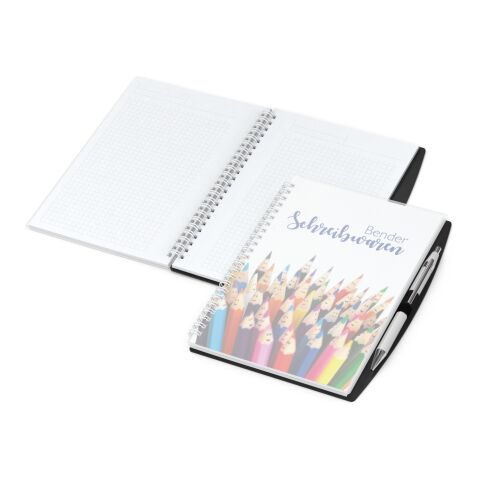 Notizbuch Spiralbindung Pen-Book Stiftschlaufe Titel individuell bedruckt