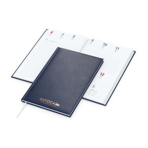 Wochenkalender Prestige A5 Kunstleder-Hardcover robust Dunkelblau | DIN A5 | Kupferprägung | Kupferprägung inkl.