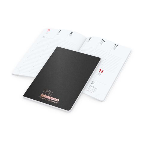 Wochenkalender Prestige-Flexx A5 Naturkarton-Softcover schwarz Schwarz | DIN A5 | ohne Werbeanbringung | Kupferprägung inkl.