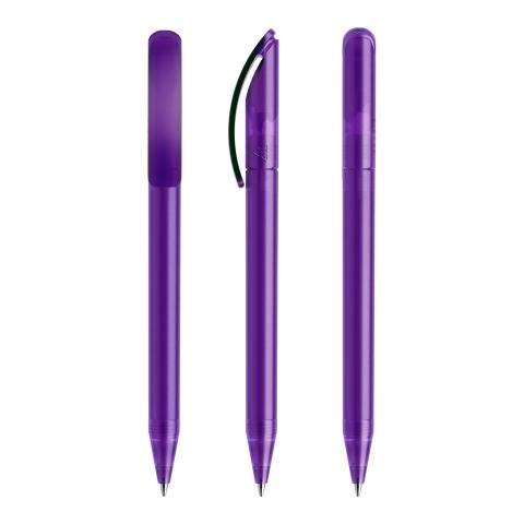 Werbeartikel Prodir DS3 Drehkugelschreiber gefrostet – violett – mit Logo bedruckt