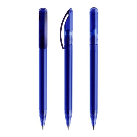 Werbeartikel Prodir DS3 Drehkugelschreiber transparent – königsblau – mit Logo bedruckt