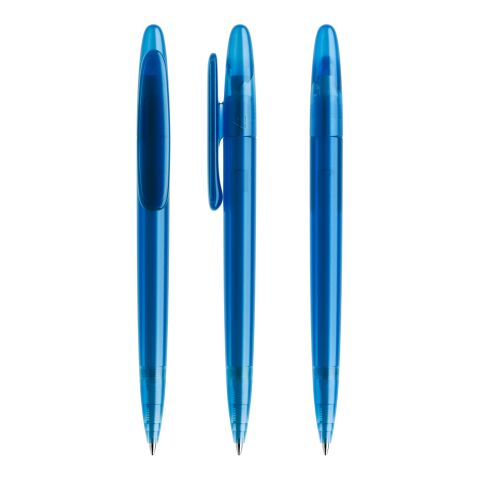 Werbeartikel Prodir DS5 Drehkugelschreiber gefrostet – blau – mit Logo bedruckt