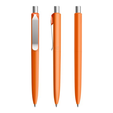 Prodir DS8 Druckkugelschreiber Soft Touch mit Metallclip orange-silber | Schwarz | ohne Werbeanbringung