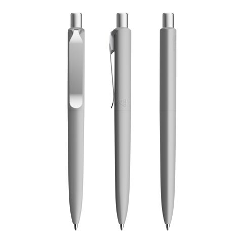 Prodir DS8 Druckkugelschreiber Soft Touch mit Metallclip grau-silber | Schwarz | ohne Werbeanbringung