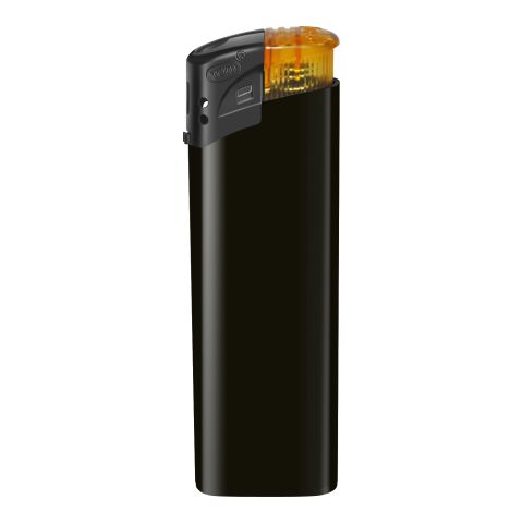 Elektronik-Feuerzeug mit buntem Drücker gelb-schwarz | ohne Werbeanbringung