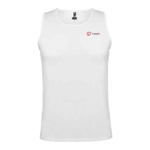 Werbeartikel Andre Sport Top für Kinder – absolutes weiß – 3/4 – mit Logo bedruckt