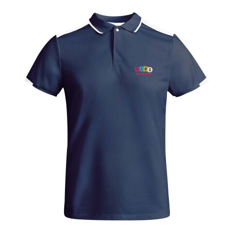 Werbeartikel Tamil Sport Poloshirt für Kinder – navy blue-weiß – 8 – mit Logo bedruckt