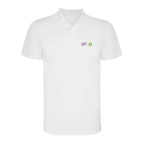 Werbeartikel Monzha Sport Poloshirt für Kinder | weiß | mit Logo bedrucken