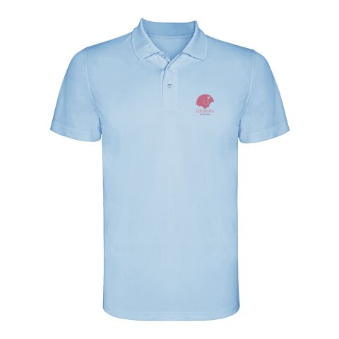 Werbeartikel Monzha Sport Poloshirt für Kinder – himmelblau – 12 – mit Logo bedruckt
