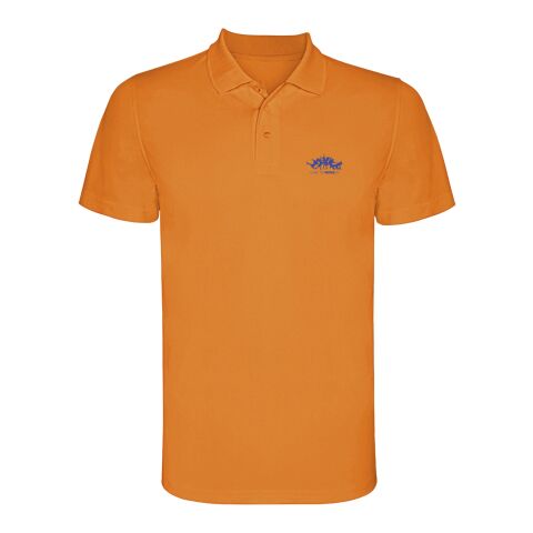 Werbeartikel Monzha Sport Poloshirt für Kinder – fluor orange – 8 – mit Logo bedruckt