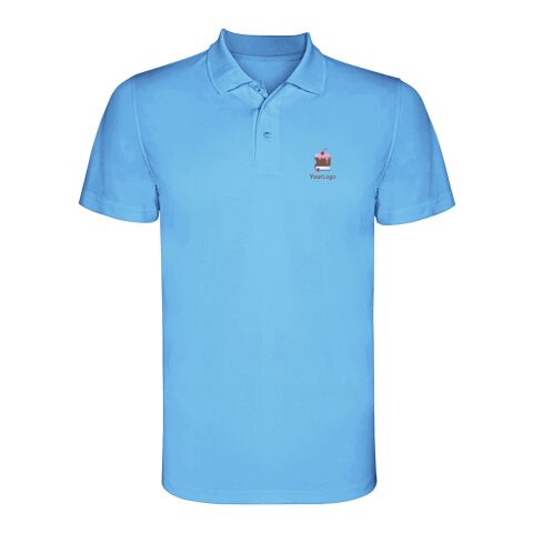 Werbeartikel Monzha Sport Poloshirt für Kinder – türkis – 8 – mit Logo bedruckt