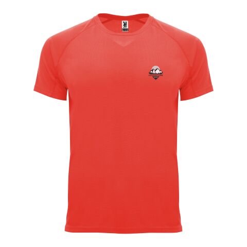 Werbeartikel Bahrain Sport T-Shirt für Kinder – fluor coral – 8 – mit Logo bedruckt