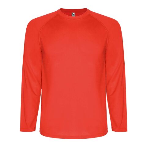 Werbeartikel Montecarlo Langarm-Sport-Shirt für Kinder – rot – 8 – mit Logo bedruckt