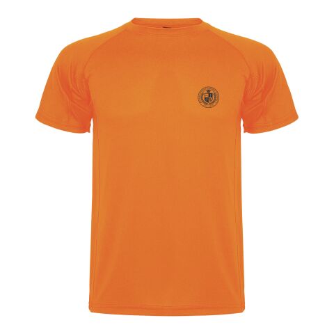 Werbeartikel Montecarlo Sport T-Shirt für Kinder – Fluor Orange – 12 – mit Logo bedruckt