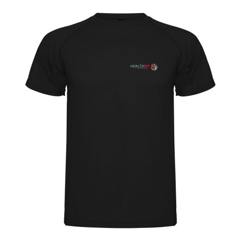 Werbeartikel Montecarlo Sport T-Shirt für Kinder – schwarz – 12 – mit Logo bedruckt