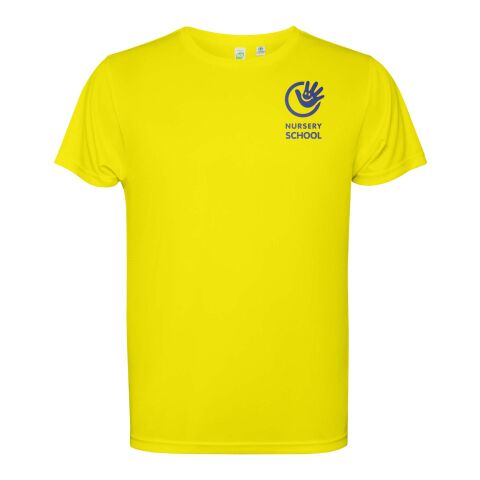 Teamkleidung T-Shirt Estoril – fluor yellow – mit Logo bedruckt 48h Express-Druck Gr. 4