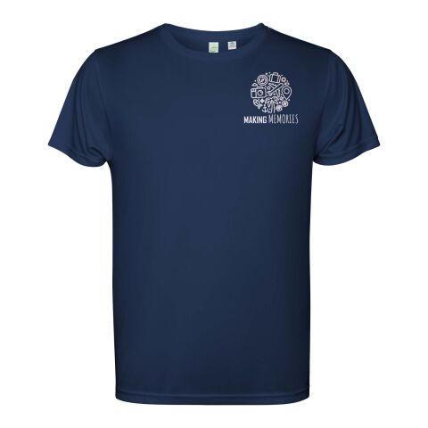 Werbeartikel T-Shirt Estoril – navy blue – mit Logo bedruckt 48h Express-Druck Funktions-T-Shirt für Kinder Gr. 8