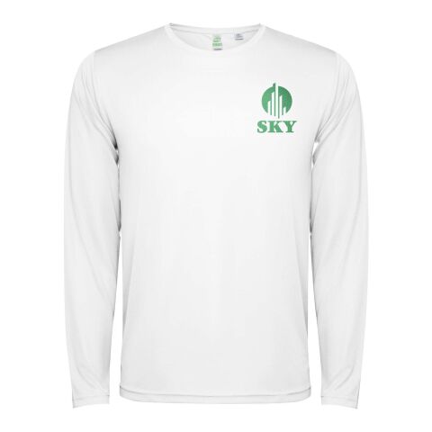 48h Express-Druck Werbeartikel Estoril Langarm-Shirt für Kinder – weiß – 8 – mit Logo bedruckt