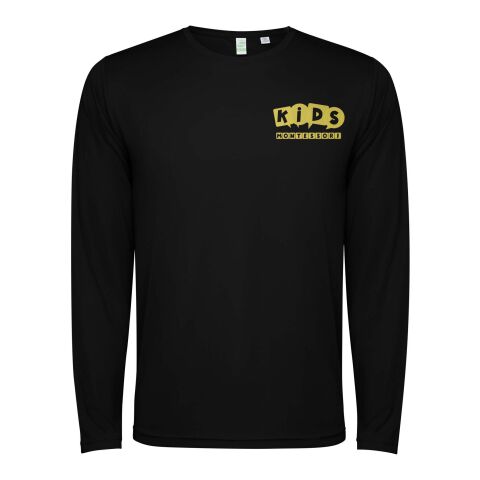 Werbeartikel Estoril Langarm-Shirt für Kinder | schwarz | mit Logo bedrucken