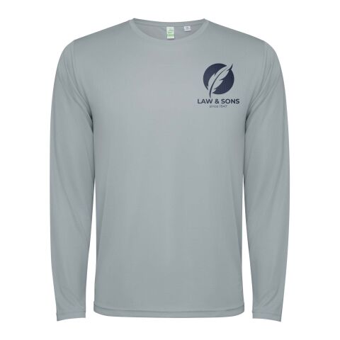 48h Express-Druck Werbeartikel Estoril Langarm-Shirt für Kinder – grau – 4 – mit Logo bedruckt
