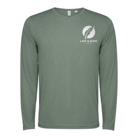 48h Express-Druck Werbeartikel Estoril Langarm-Shirt für Kinder – laurel green – 8 – mit Logo bedruckt