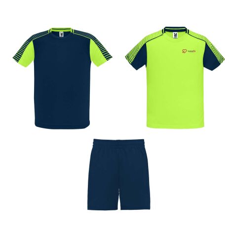 Werbeartikel Juve Sport-Set für Kinder – fluor green-navy blue – 16 – mit Logo bedruckt