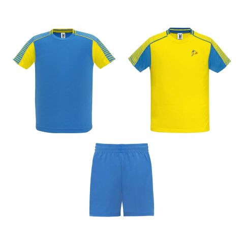 Werbeartikel Juve Sport-Set für Kinder – gelb-royalblau – 8 – mit Logo bedruckt