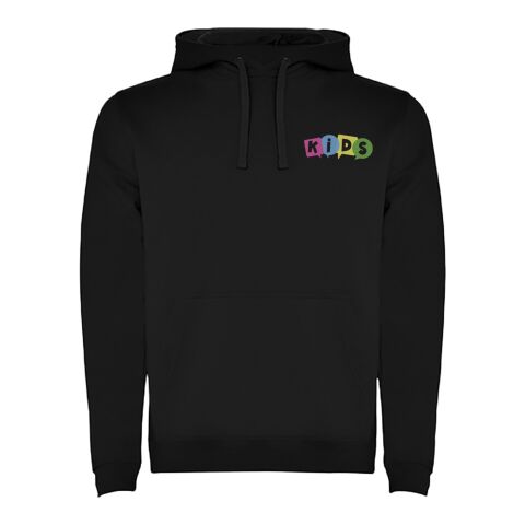 Werbeartikel Urban Kapuzenpullover für Kinder – schwarz – 9/10 – mit Logo bedruckt