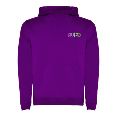 Werbeartikel Urban Kapuzenpullover für Kinder – lila – 3/4 – mit Logo bedruckt