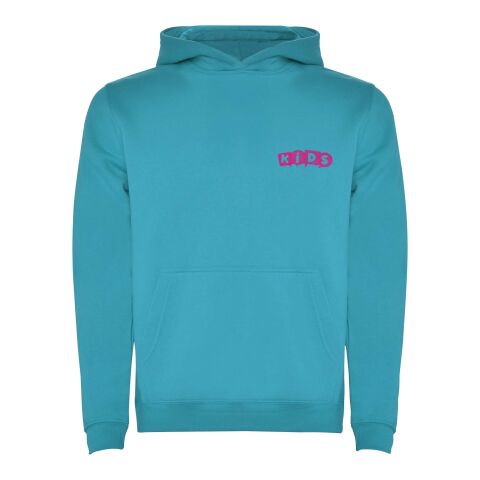 Werbeartikel Urban Kapuzenpullover für Kinder – türkis – 5/6 – mit Logo bedruckt