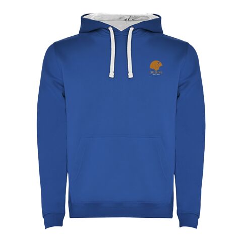 Werbeartikel Urban Kapuzenpullover für Kinder – royalblau-weiß – 5/6 – mit Logo bedruckt