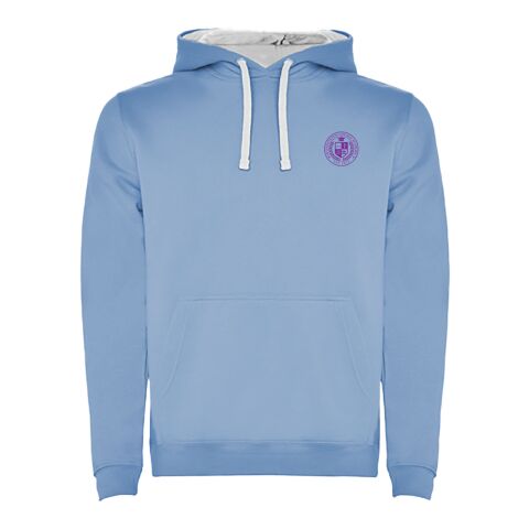 Werbeartikel Urban Kapuzenpullover für Kinder – himmelblau-weiß – 5/6 – mit Logo bedruckt