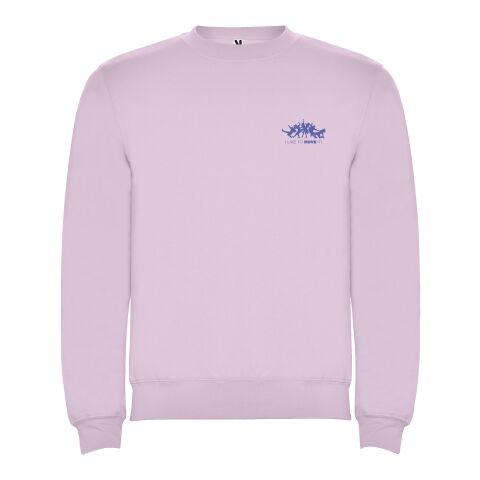 48h Express-Druck Werbeartikel Clasica Sweatshirt mit Rundhalsausschnitt für Kinder – hellrosa – 7/8 – mit Logo bedruckt