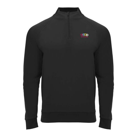 48h Express-Druck Werbeartikel Epiro Half-Zip Sweatshirt für Kinder – schwarz – 8 – mit Logo bedruckt