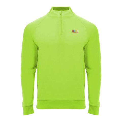 Werbeartikel Epiro Half-Zip Sweatshirt für Kinder – fluor green – 8 – mit Logo bedruckt