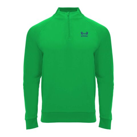 Werbeartikel Epiro Half-Zip Sweatshirt für Kinder – farngrün – 8 – mit Logo bedruckt