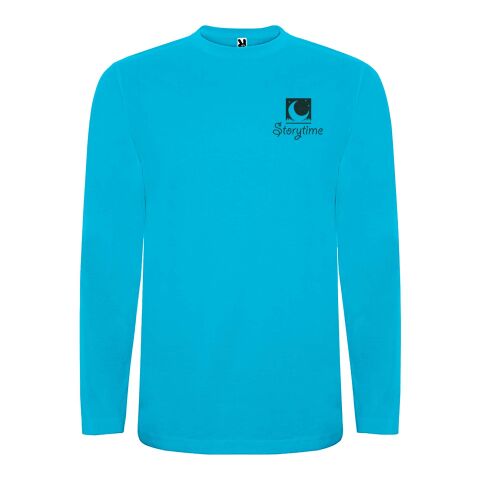 Werbeartikel Extreme Langerärmeliges T-Shirt, 160 g/m2 – türkis – 7/8 – mit Logo bedruckt