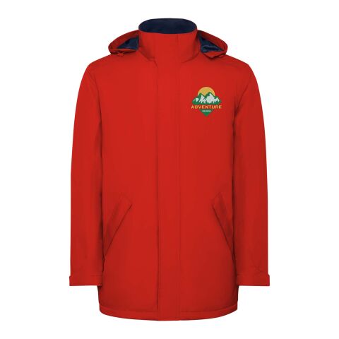 Werbeartikel America wattierter Parka für Kinder – rot – 6 – mit Logo bedruckt