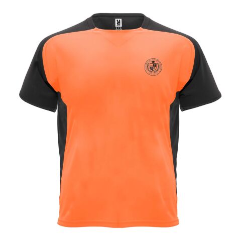 Werbeartikel Bugatti Sport T-Shirt für Kinder – fluor orange-schwarz – 8 – mit Logo bedruckt