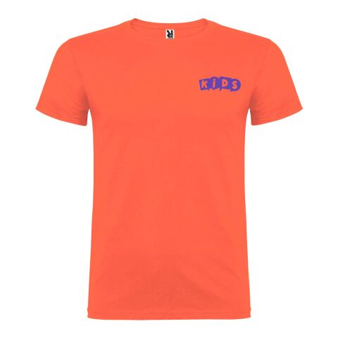 Werbeartikel Beagle T-Shirt für Kinder – koralle – 3/4 – mit Logo bedruckt
