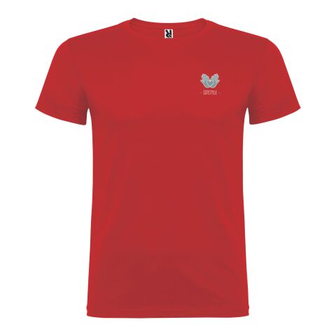 Werbeartikel Beagle T-Shirt für Kinder – rot – 7/8 – mit Logo bedruckt