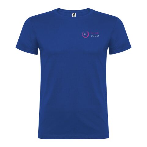 Werbeartikel Beagle T-Shirt für Kinder – royalblau – 3/4 – mit Logo bedruckt